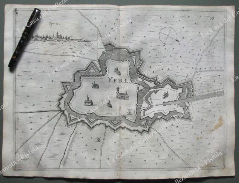 (Belgique - Belgio) YPRE. Pianta topografica della città.