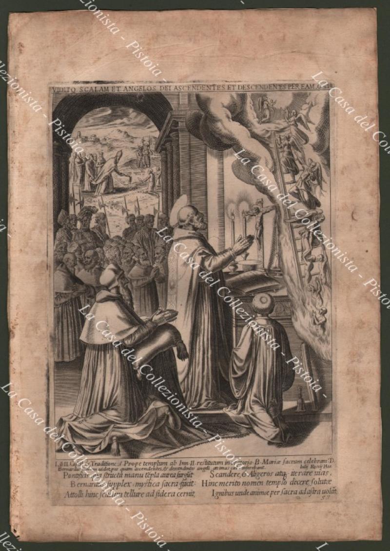 Miracoli. San Bernardo da Chiaravalle. Acquaforte del 1587