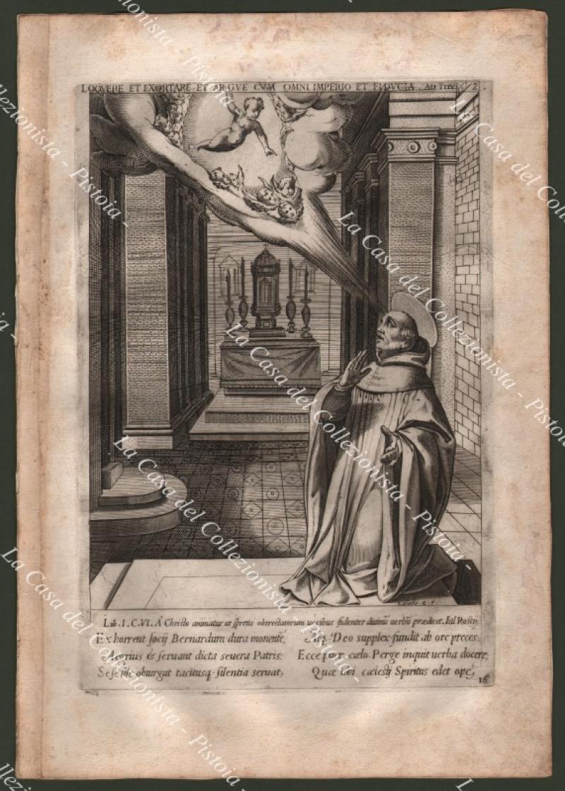 Miracoli. San Bernardo da Chiaravalle. Acquaforte del 1587