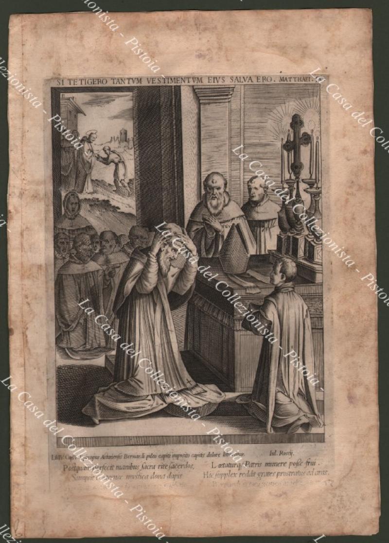 Miracoli. San Bernardo da Chiaravalle. Acquaforte del 1587