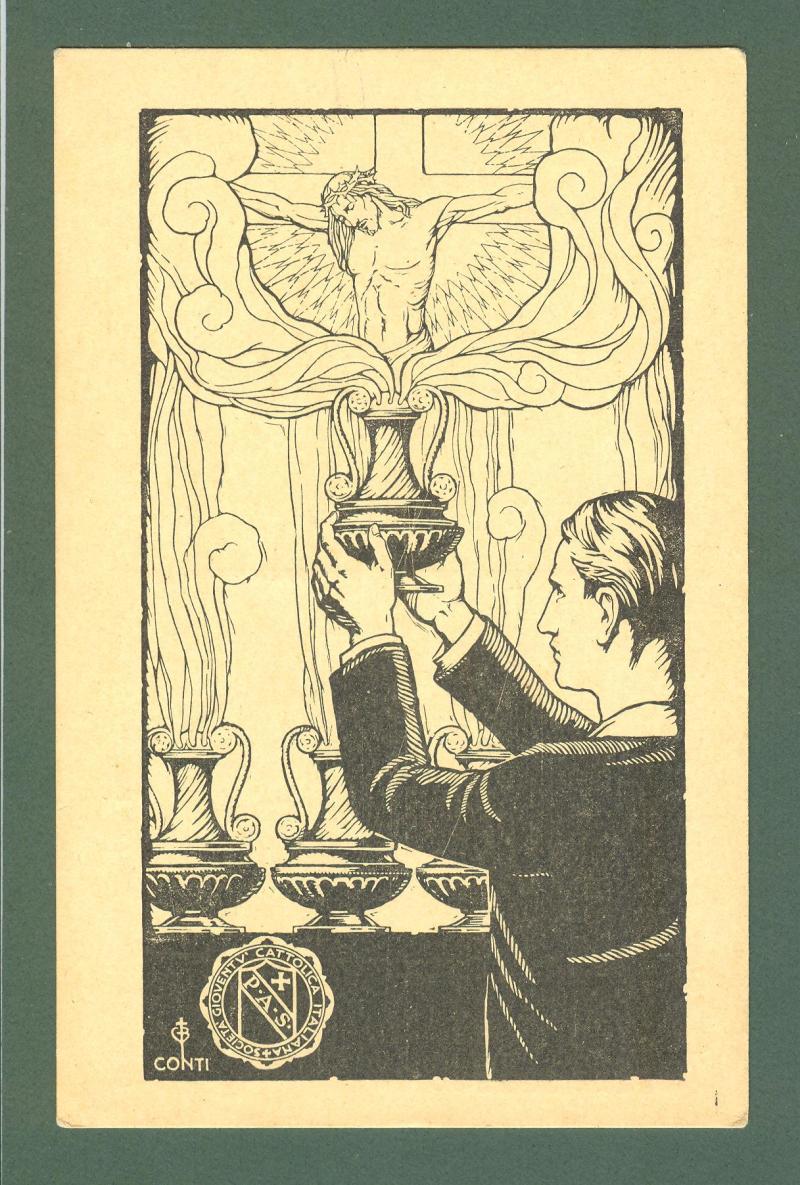 CONTI GIAMBATTISTA. GIORNATA SENZA FUMARE 1931. Cartolina d'epoca non viaggiata.