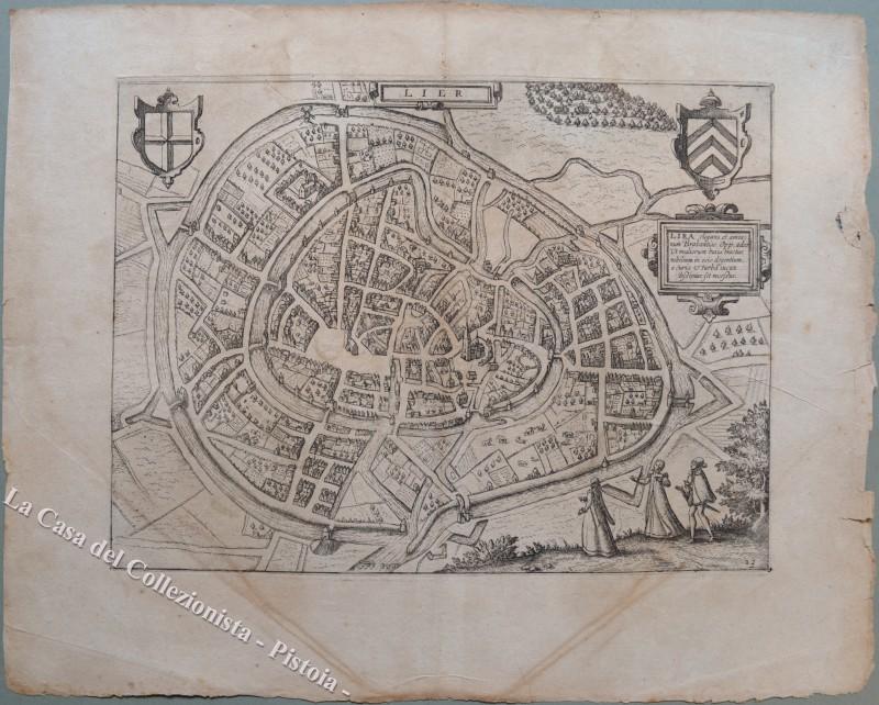 LIER, Belgique, Belgio. Veduta della città. Anno 1612.