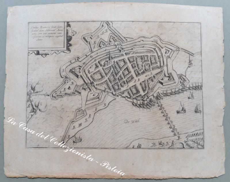 ZALTBOMMEL, Olanda. CIVITAS BOMMELIA FICUTI FORTIS... Da Guicciardini L., 1612