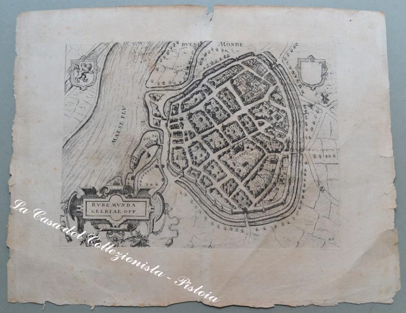 ROERMOND, Olanda. RUREMUNDA GELRIAE OPP... Da Guicciardini L., 1612