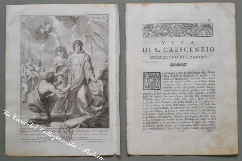 SAN CRESCENZO FIORNETINO. Acquaforte dall'opera di Giuseppe Maria Brocchi, 1742