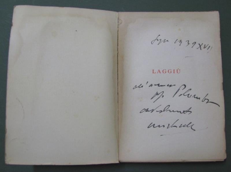 (Letteratura - autografo) MARTINELLI RENZO.  Laggiù  Firenze, Vallecchi, 1939.