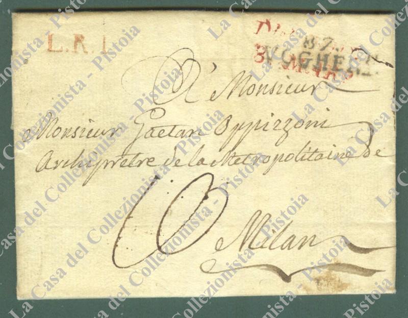Prefilatelia. LOMBARDO VENETO. Lettera da Voghera a Milano del 6 Marzo 1813.