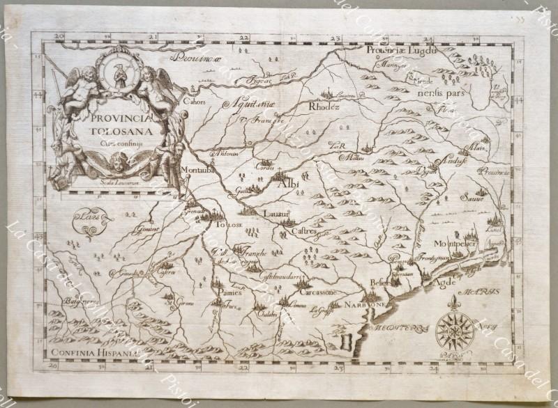 Anno 1649, Montecalerio. Francia France Toulouse. PROVINCIA TOLOSANA Cum confinijs