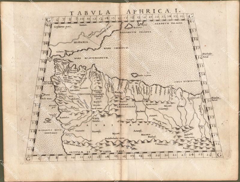 TUNISIA ALGERIA. “GEOGRAPHIA CL. TOLEMAEI ALEXANDRINI". Valgrisi,1562