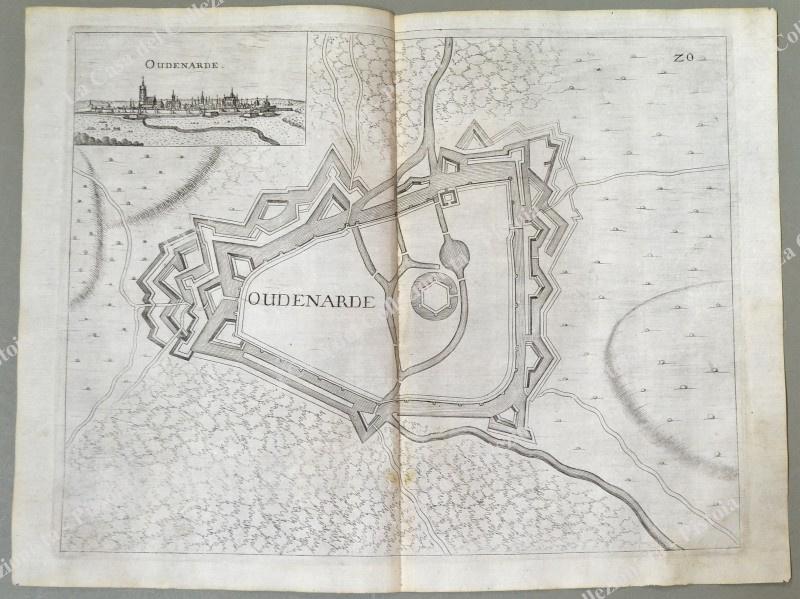 BELGIO. OUDENARDE. Pianta topografica della città di "Oudenarde". Acquaforte anno 1683