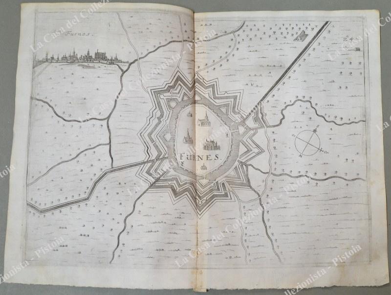 BELGIO. FURNES. Pianta topografica della città di "Furnes". Acquaforte anno 1683
