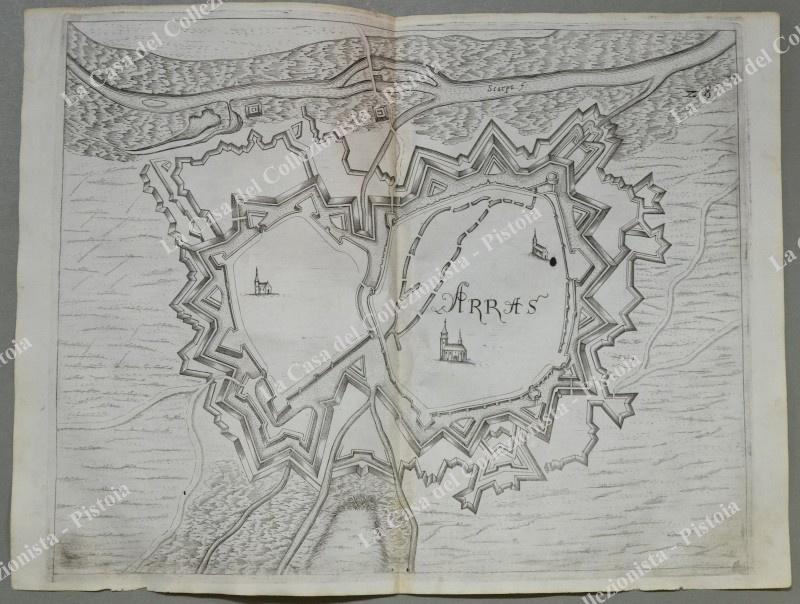 FRANCIA. ARRAS. Pianta topografica della città di "Arras". Acquaforte anno 1683