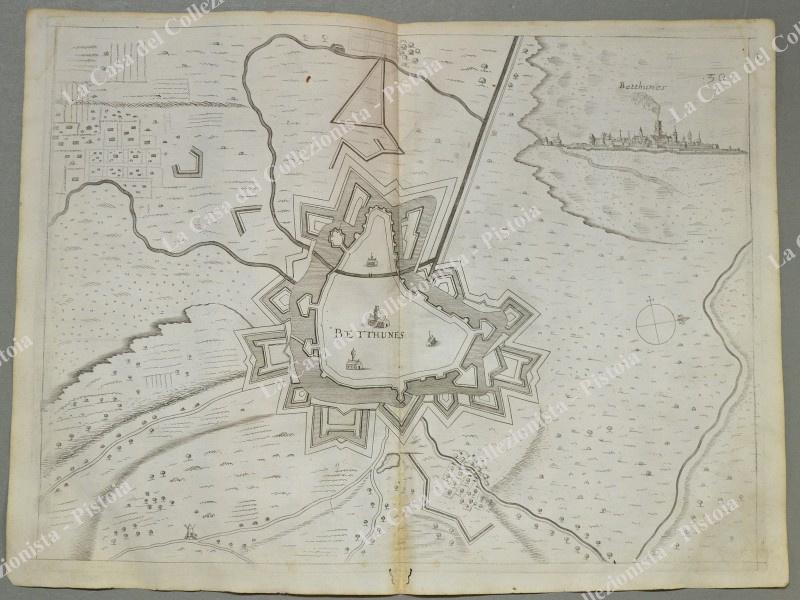 FRANCIA. BETHUNE. Pianta topografica della città di "Betthunes". Acquaforte anno 1683