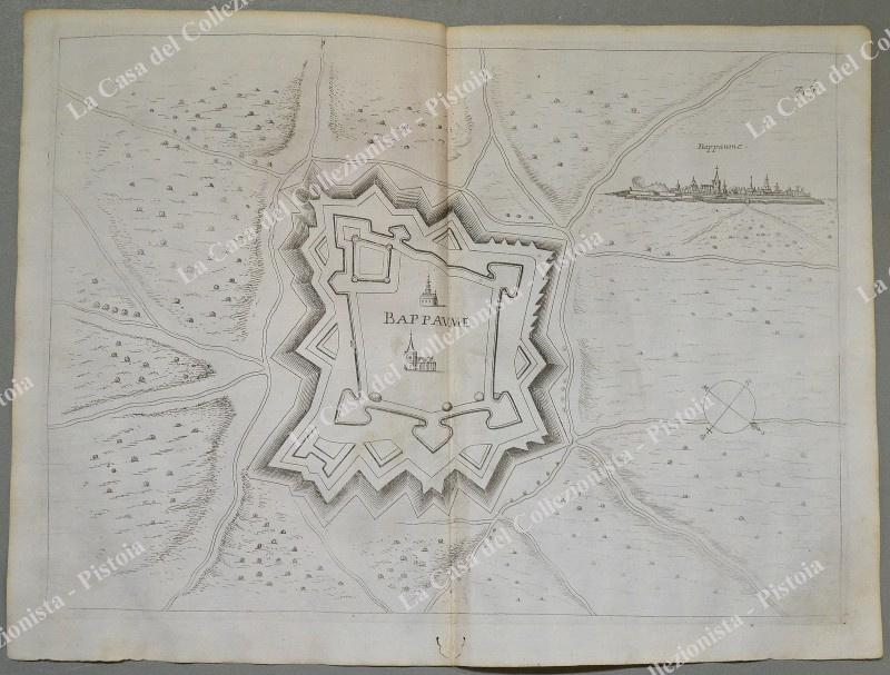 FRANCIA. BAPAUME. Pianta topografica della città di "Bappume". Acquaforte anno 1683