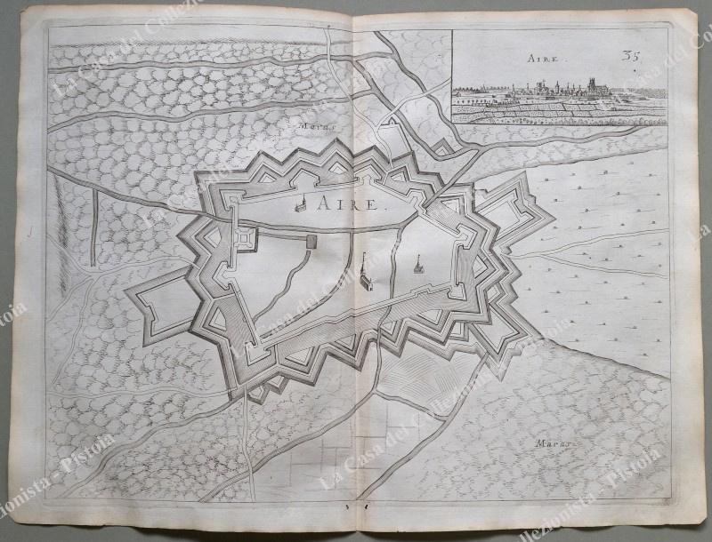 FRANCIA. AIRE. Pianta topografica della città di "Aire". Acquaforte anno 1683