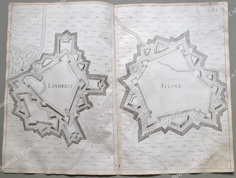 FRANCIA. LANDRECIES - AVESNES. Piante topografiche delle città di "Landrecy - Avesne".