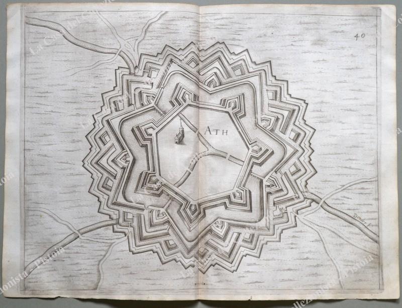 BELGIO. ATH. Pianta topografica della città di "Ath". Acquaforte anno 1683