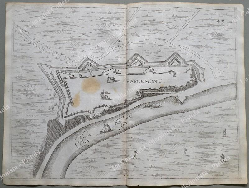 FRANCIA. CHARLEMONT. Pianta topografica della città di "Charlemont". Acquaforte anno 1683