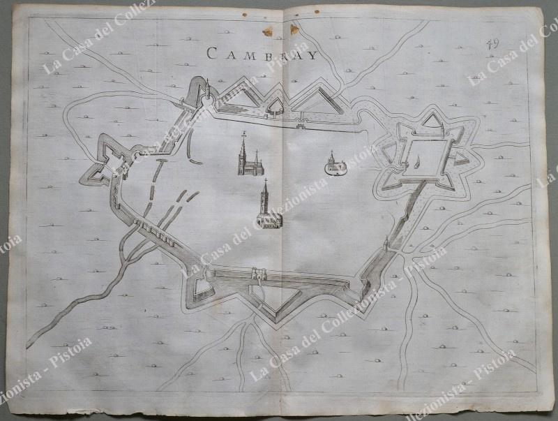 FRANCIA. CAMBRAY. Pianta topografica della città di "Cambray". Acquaforte anno 1683