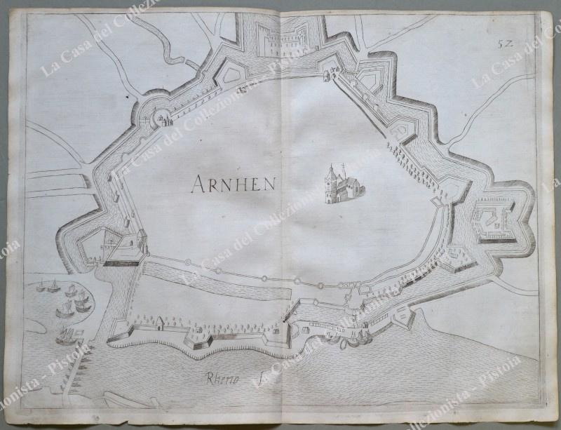 OLANDA. ARNHEN. Pianta topografica della città di "Arnhen". Acquaforte anno 1683