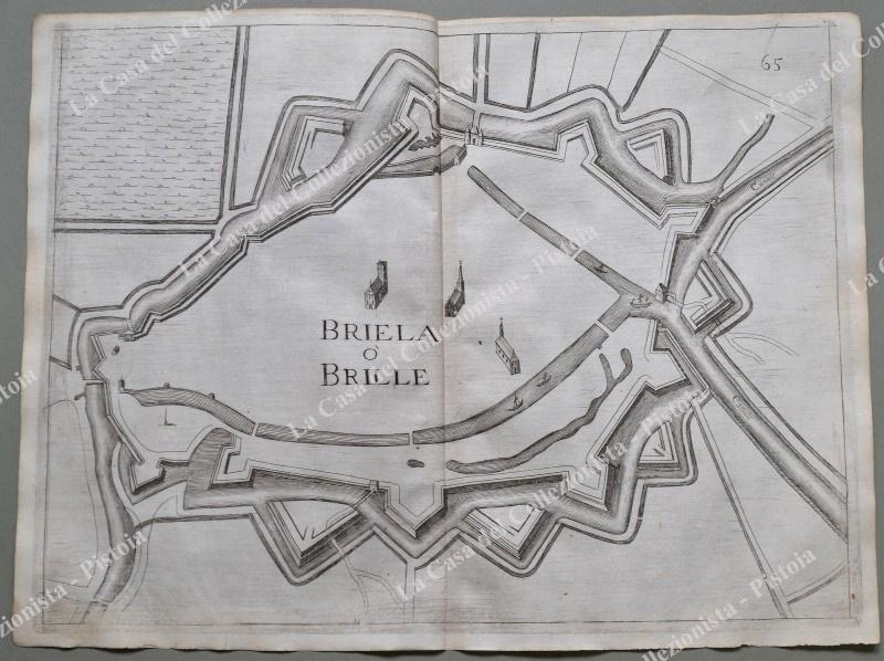 OLANDA. BRIELLE. Pianta topografica della città di "Briela o' Brille".