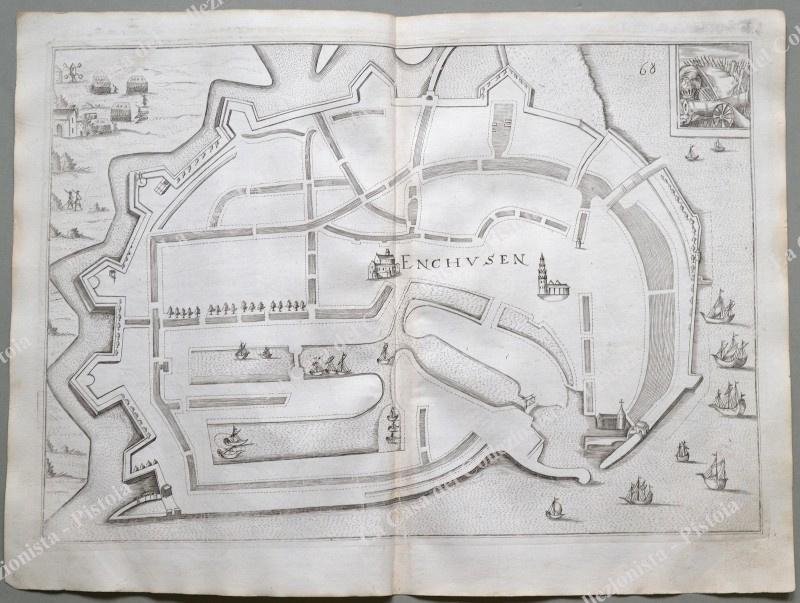 OLANDA. ENKHUIZEN. Pianta topografica della città di "Enchusen".