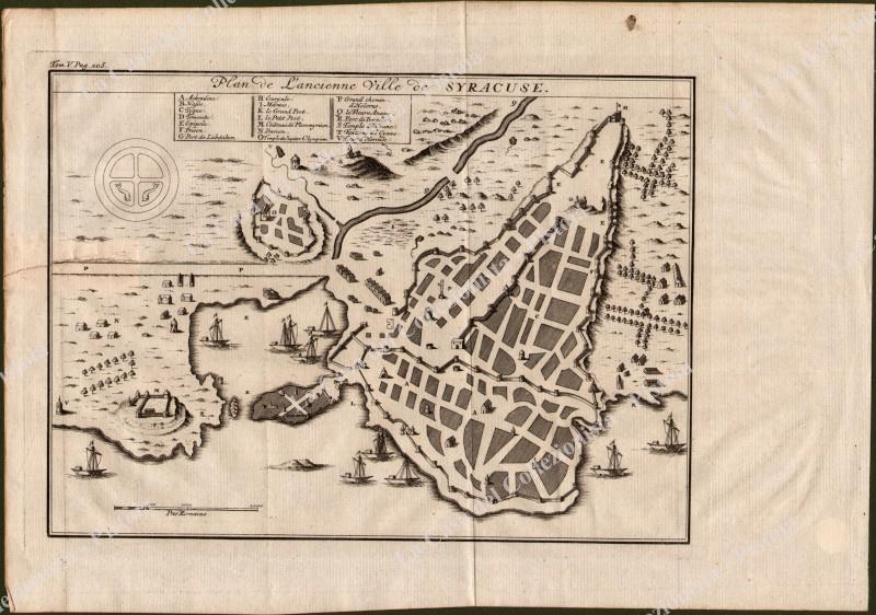 SICILIA – SIRACUSA. Coppia di incisioni all’acquaforte databili alla seconda metà 1700