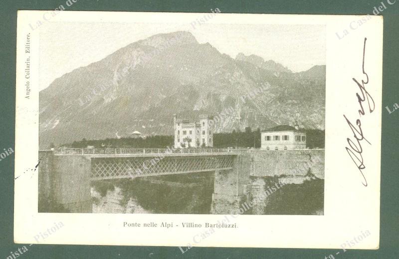 Veneto. PONTE NELLE ALPI, Belluno. Villino Bartoluzzi. Cartolina d'epoca viaggiata nel 1902