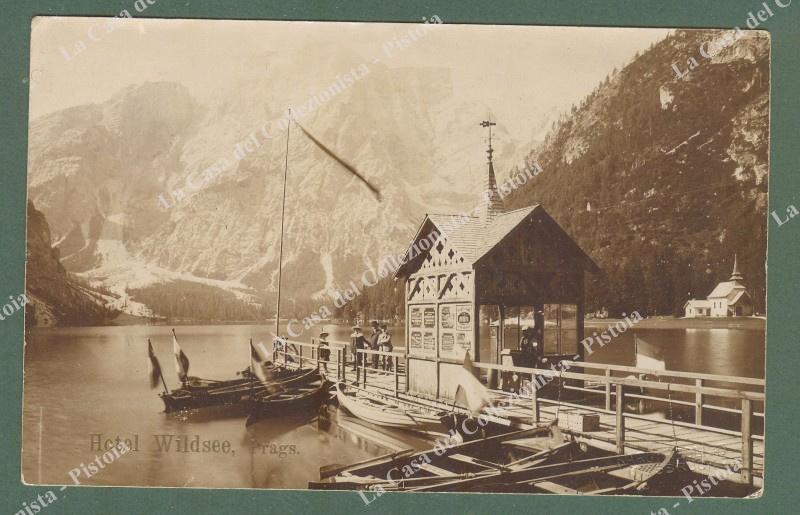 Trentino. LAGO DI BRAIES, Bolzano. Cartolina d'epoca viaggiata nel 1907.