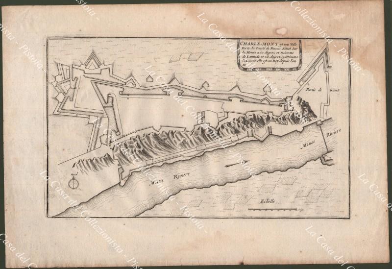BELGIO - BELGIQUE. "CHARLES - MONT est une Ville Forte du Comté de Namur ...". Dall'opera di De Fer, anno 1705