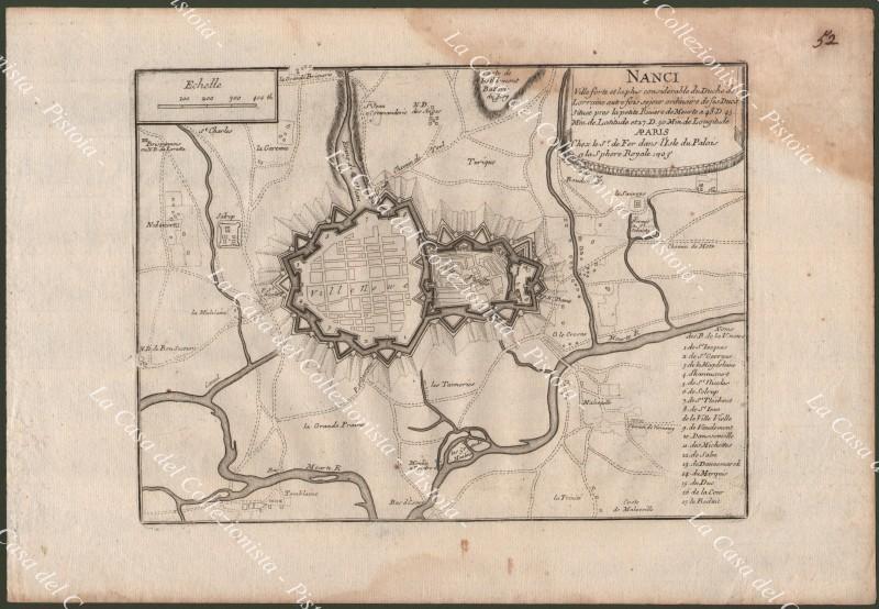 FRANCIA FRANCE. "NANCI Ville forte et la plus considerable du Duchè de Lorraine...". De Fer, anno 1705