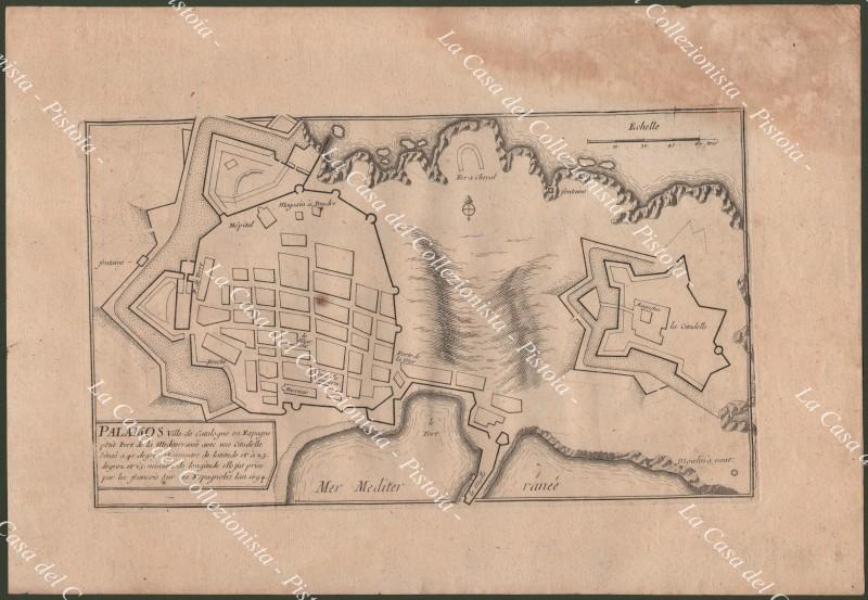 SPAGNA ESPANA. "PALAMOS Ville de Catalogne...". De Fer, Parigi, 1705