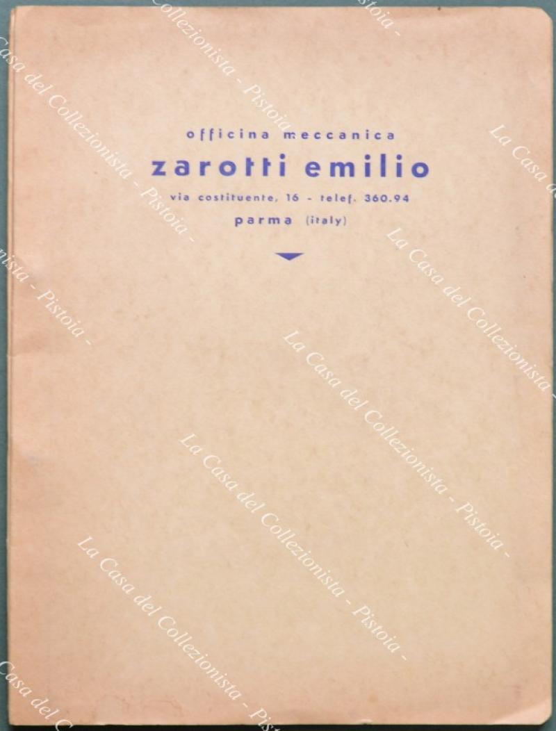 PARMA. PUBBLICITA'. Listino Officina Meccanica Zarotti. Circa 1950