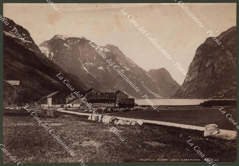 NORVEGIA. Rystoln, Olden Lake, Nord Fjord. Fotografia originale inizio '900