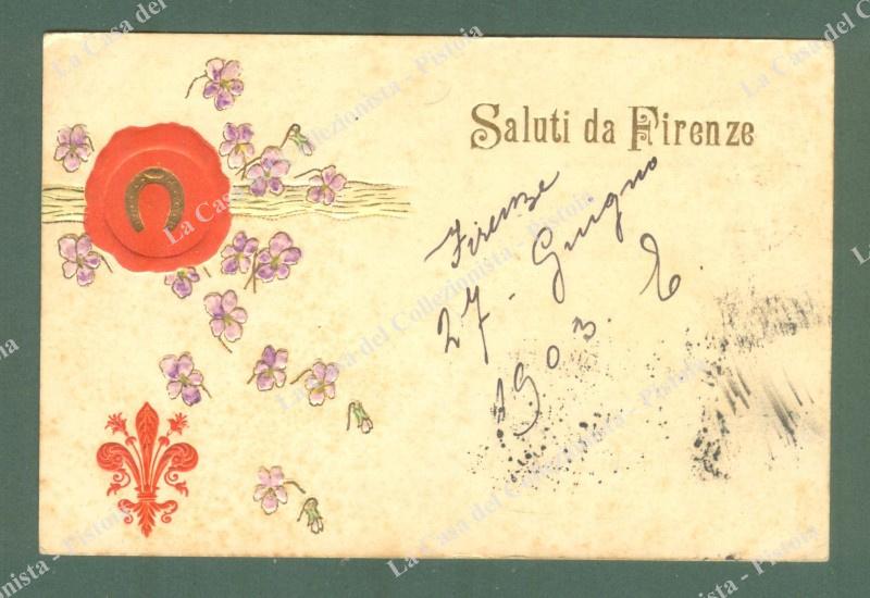 CARTOLINA A RILIEVO AUGURALE. Viaggiata nel 1903