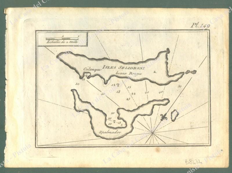 SPAGNA. BALEARI. "ISLES SELIDRONI'". Acquaforte. Portolano Allezard, Livorno 1817
