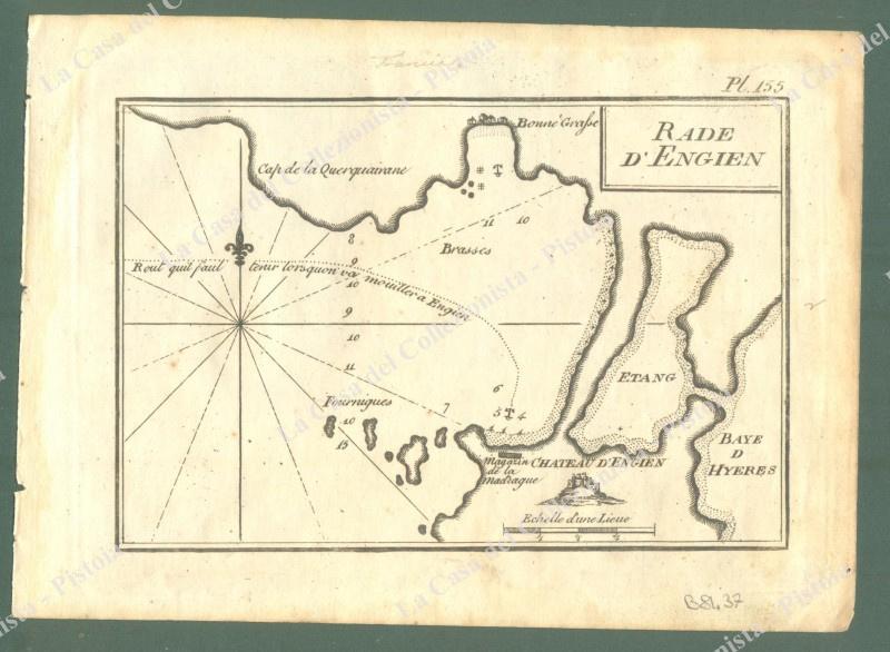 FRANCIA. "RADE D'ENGIEN". Acquaforte. Portolano Allezard, Livorno 1817