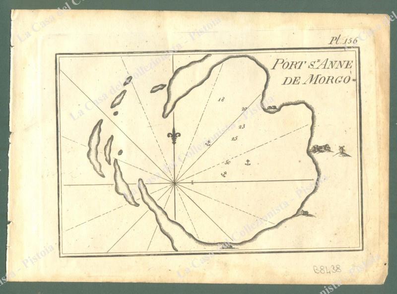 GRECIA. KATAPOLA. "PORT S.e ANNE DE MORGO". Acquaforte. Portolano Allezard, Livorno 1817