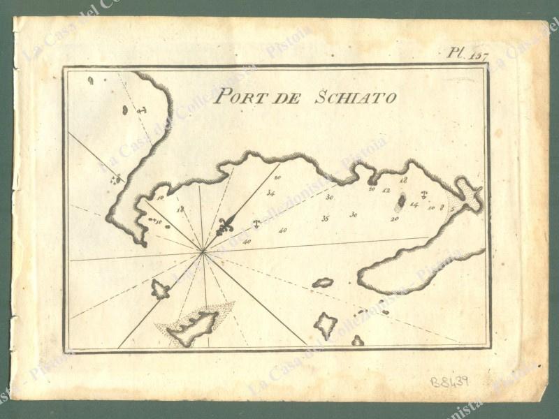 GRECIA. SKIANTHOS. "PORT DE SCHIATO". Acquaforte. Portolano Allezard, Livorno 1817