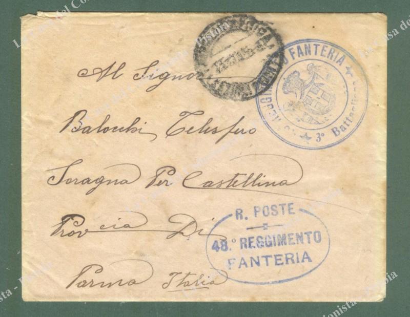 GUERRA DI LIBIA. 48° REGGIMENTO FANTERIA. Bolli postali e amministrativi.