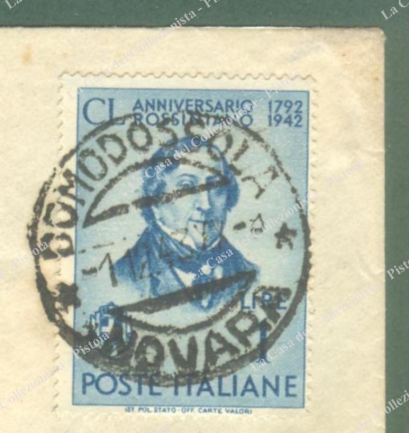 Storia postale. REP. SOCIALE. Espresso del 1.12.1943 da Domodossola a Milano.