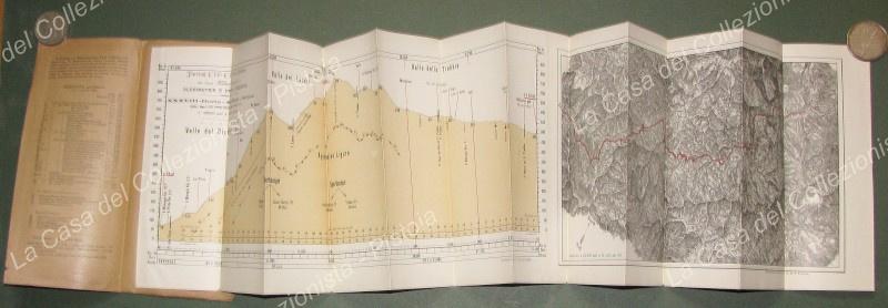 OTTONE-COLLE DELLA SCOFFERA-DORIA. Planimetria e profilo ciclistico. Anno 1899. Edita dal Touring Club Ciclistico Italiano