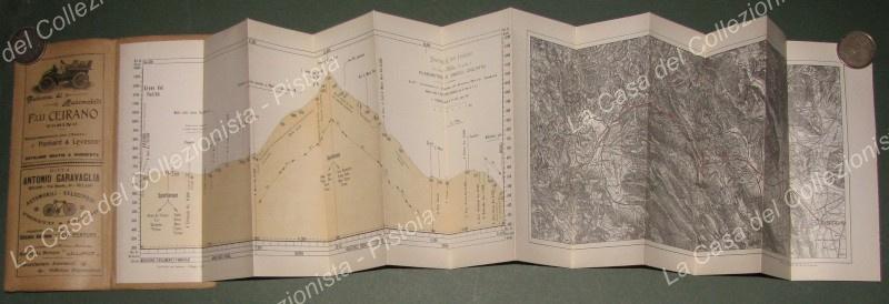 AVEZZANO-COLLI DI MONTE BOVE. Planimetria e profilo ciclistico. Anno 1901. Edita dal Touring Club Ciclistico Italiano