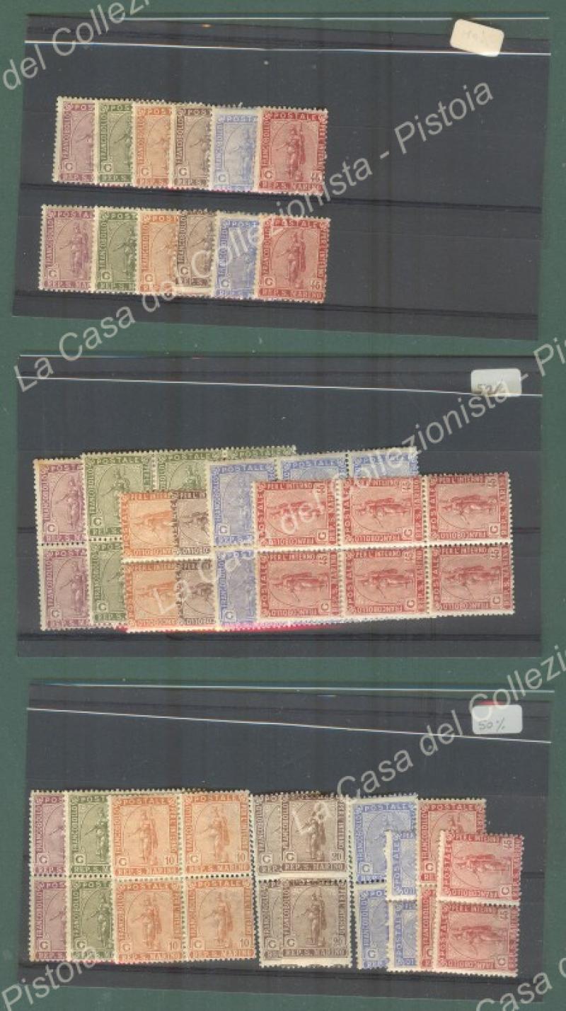 SAN MARINO. Statua della libertà. Sassone serie 17 (numeri 82-87). 12 serie completa