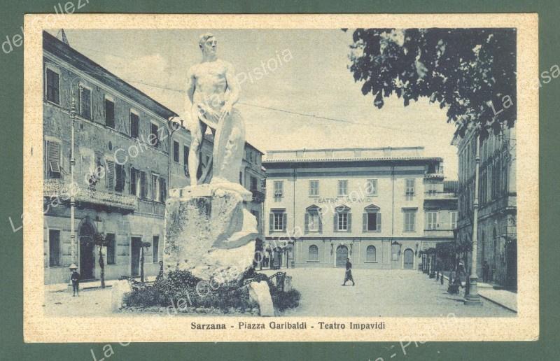 SARZANA, Spezia. Piazza Garibaldi. Cartolina d'epoca viaggiata