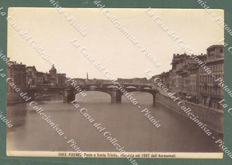 FIRENZE. Ponte S.Trinità. Foto originale all'albumina, circa 1880