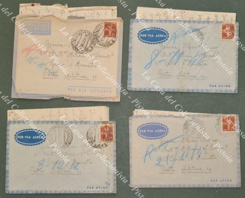 II GUERRA. 4 aerogrammi dall'ottobre-novembre 1942 spediti da Mantova