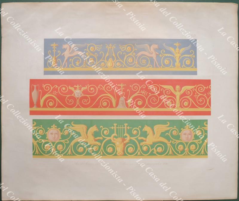 STAMPA POMPEIANA. POMPEI. Fine litografia a più colori...circa 1840.