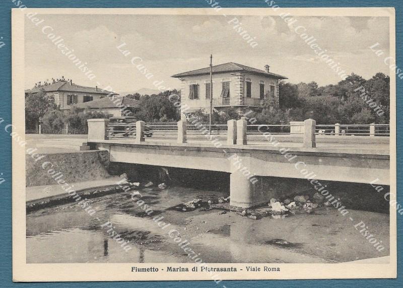 FIUMETTO, Marina di Pietrasanta, Lucca. Viale Roma. Cartolina d'epoca 1937