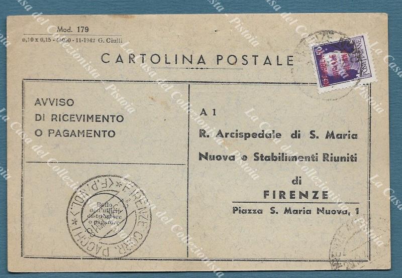 REPUBBLICA SOCIALE ITALIANA. Avviso di ricevimento del 22.3.1944